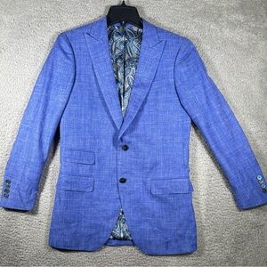 Hardy Minnis Summer Breeze Blue Linen Men’s Blazer